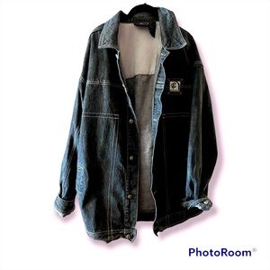 Rocka Wear mens jean jacket. Black good condition hardly worn. Xxl.